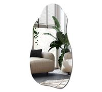 Grand Miroir Décoratif Organique Forme Unique 50x100cm, pour Salle De Bain, Chambre, Salon, Couloir, Design Moderne Éclectique Asymétrique Boho Loft Déco