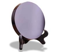 Grand miroir d'obsidienne noire, cristaux de guérison, miroir d'obsidienne avec support, miroir noir de sorcellerie, décoration en cristal avec étagère, miroir d'obsidienne, divination, méditation (30