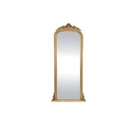 Grand miroir en bois de paulownia avec moulures - H.180 cm - Doré - MERRY