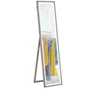 Grand miroir - HOMCOM - éclairage LED 3 couleurs - montage mural ou sur pied - rectangulaire - verre trempé MDF - 40x160cm - gris