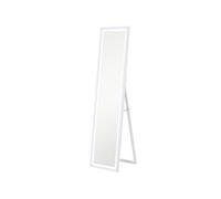 HOMCOM Grand Miroir Pleine Longueur 40 x 160 cm en Verre trempé, éclairage LED 3 Couleurs et Support, Miroir Mural ou sur Pied rectangulaire, pour Chambre à Coucher, Salon et Dressing, Blanc