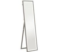 HOMCOM Grand Miroir Pleine Longueur 40 x 160 cm avec éclairage LED 3 Couleurs et Support, Miroir Mural ou sur Pied rectangulaire pour Chambre à Coucher Salon et Dressing, Gris
