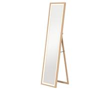 Grand miroir LED pleine longueur 40 x 160 cm autoportant ou à fixer - 3 couleurs luminosité réglable - effet bois