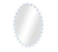 Grand Miroir Mural / 60x90 cm/Cadre Ovale, Miroir de Maquillage pour Chambre À Coucher, Salle De Bain Commerciale Hall D'entrée D'hôtel - Rétro(White)