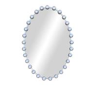 Grand Miroir Mural / 60x90 cm/Cadre Ovale, Miroir de Maquillage pour Chambre À Coucher, Salle De Bain Commerciale Hall D'entrée D'hôtel - Rétro(Silver)