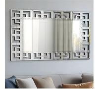 Grand Miroir Mural Décoration Salon Miroir Déco Murale Rectangulaire pour Chambre Salle de Bain 100x70cm