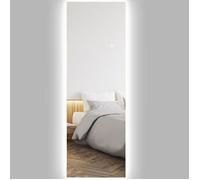 Grand miroir mural LED - miroir pleine longueur - HOMCOM - 120 x 40 cm - 3 couleurs de lumière réglables - sans cadre - transparent