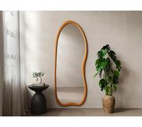 Grand miroir mural organique en bois de pin - L. 68 x H. 178 cm - Naturel - HARVIL