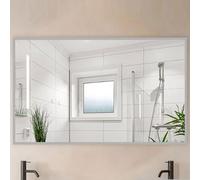 Grand Miroir Mural pour Salle de Bain, rectangulaire, Plusieurs Couleurs au Choix, Miroir de Coiffeuse, Style Moderne et épuré pour Dressing, Salle de Bain, Chambre, Cadre en Alliage d'alumi