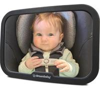 Grand miroir rétroviseur rectangulaire - DREAMBABY - Réglable pour siege arriere - 20 x 24 cm - Noir