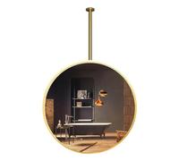 Grand Miroir Rond à Suspendre au Plafond, Miroir de Coiffeuse Rond Mural avec Support de Plafond et Cadre en métal, Miroir décoratif à Suspendre pour entrée, Chambre ou Salon (Dimensions : 7