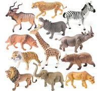 Grand modèle de jouet animal sauvage simulé creux, lion, tigre, ours brun, rhinocéros, éléphant, jouet éducatif cognitif pour enfants, décoration de fête d'Halloween, de Noël et de Pâques, ornement ca