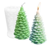 Grand moule 3D en forme de sapin de Noël pour la fabrication de bougies en résine, moulage de silicone, pour l'aromathérapie, savon, cire, plâtre, argile polymère
