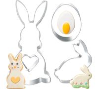 Grand moule à biscuits de Pâques en acier inoxydable Lapin Oeuf Cœur