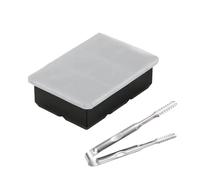Grand moule à glace carré en Silicone de qualité alimentaire, grille 4/6/8 empilable avec pinces à glace for un usage domestique et DIY,For Home Kitchen Use(6 Lid and Ice Tongs)