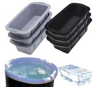 Grand moule à glaçons pour baignoire à glace, 6 moules à glaçons extra larges pour baignoire plongeante froide, bloc de glace total de 6,5 kg, bac à glaçons réutilisable en silicone pour accessoires