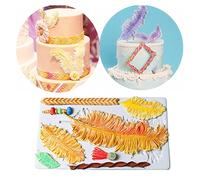 Grand moule en silicone en forme de plumes et de cordes pour décoration de gâteaux, fondants, biscuits, savons, sucre, pudding, chocolat, bonbons, dessert, bougie