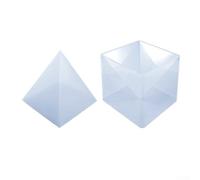 Grand moule pyramide 3D en silicone pour travaux manuels en résine, parfaits pour pots de fleurs uniques, bougeoirs et décoration personnalisée (1 pyramide + 1 base)