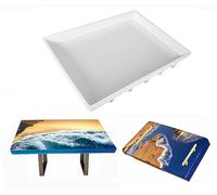 Grand moule rectangulaire en silicone pour table en résine époxy 40,6 x 30,5 cm pour table basse de rivière, planches à découper, plateaux de service, plateau à fromage