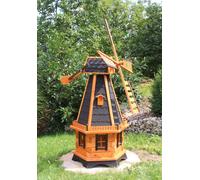 Grand moulin à vent, moulins à vent avec solaire en bois noir type 23.1