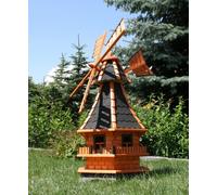 Grand moulin à vent, moulins à vent résistant aux intempéries avec éclairage solaire noir type 6