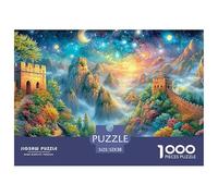 Grand Mur Brumeux sous Les étoiles éclairées par la Lune Puzzle De 1000 Pièces Architecture Fantastique Jeu Éducatif Classique pour Le Temps des Puzzles en Famille 52x38cm/1000pcs