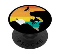 Grand mur Escalade Rétro Grimpeur Portaledge Coucher de soleil PopSockets PopGrip Adhésif