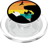 Grand mur Escalade Rétro Grimpeur Portaledge Coucher de soleil PopSockets PopGrip pour MagSafe