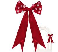 Grand Noeud Pointe d'arbre de Noël - Décoration Romantique de Saint-Valentin | Décoration de Fête à Noeud avec Pompons - pour Fêtes Mariage Salon Chambre Salle De Séjour