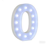 Grand Nombre Et Lettre Lumière Signe Blanc Lampe LED, Mosaïque Numérique Prédécoupé Panneau De Mousse Chapiteau For Fête D'anniversaire Remise Des Diplômes Décor(O,120cm/4ft)