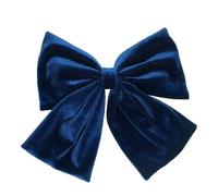 Grand nœud à cheveux en velours, élégante barrette à cheveux française, accessoires de cheveux en tissu pour femme, mariage, banquet, quotidien, bleu marine