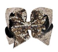 Grand nœud arc-en-ciel de 8 pouces, 4 pièces, ruban à paillettes, pinces cheveux avec crocodile, accessoires for couvre-chef pour Cheveux(Color20)