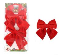 Grand nœud de Noël en velours rouge, vert, blanc, décoration d'arbre de vacances, accessoire de couronne à faire soi-même, 30 x 16 cm (n°6 rouge)