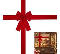 Grand Nœud De Porte Noël, Gros Noeud Rouge Porte Noel Flocage PE, Grand Ruban Noel Pour Décorations De Cuisine, Salon, Chambre, Cheminée, Fêtes, Mariage, Portes, Fenêtres, Intérieur Extérieur