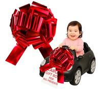 Grand nœud de voiture de 40,6 cm, grand nœud rouge pour voiture, nœuds géants, nœud rouge pour emballage de cadeaux, Noël, fête de mariage, nouvelle maison, joyeux anniversaire