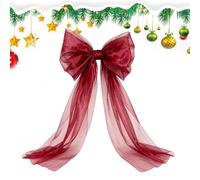 Grand nœud décoratif de cime de sapin de Noël Décoration En Tulle Élégante | Nœud Géant Pour Cime De Sapin Noël Pour arches de mariage, porches, supports de cheminée, rampes