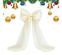 Grand nœud décoratif de cime de sapin de Noël Décoration En Tulle Élégante | Nœuds Pour Le Du Sapin De Noël Pour Murs De Fête, Porches, Cheminées, Rampes D'Escalier Et Tables Festives