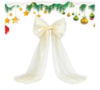 Grand nœud décoratif de cime de sapin de Noël Élégantes Longues Banderoles | Nœud géant pour sapin de Noël Pour Murs De Fête, Porches, Cheminées, Rampes D'Escalier Et Tables F