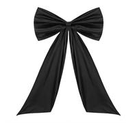 Grand nœud géant en satin pour décoration murale - Pour anniversaire, fête prénuptiale, fête prénatale, mariage, enterrement de vie de jeune fille, décoration d'intérieur (noir)