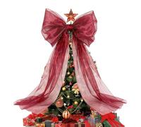 Grand Nœud Pour Cime De Sapin Noël Grande Décoration Réutilisable En Tulle | Grand Nœud Sapin De Noël Pour Couronnes Faites Main, Porches, Rampes Escalier, Et Festifs