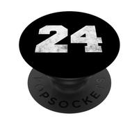 Grand numéro d'appel d'urgence « 24 » Vingt-Quatre Chiffres PopSockets PopGrip Adhésif