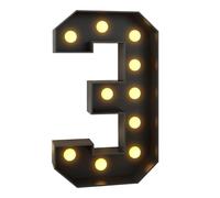 Grand numéro lumineux en mosaïque pour chapiteau - 120 cm - Noir - Panneau en mousse prédécoupé pour anniversaires, mariages, anniversaires de bébé, décoration de fête