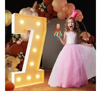 Grand Numéro Lumineux LED 1m for Décoration d'anniversaire, Chapiteau 1, 18, 30 Chiffres Lumineux, Fête Remise Diplôme Décoration Mariage Cadre Prédécoupé, Numéros en Mosaïque(Number 7,White)