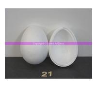 Grand Oeuf polystyrène 21 cm, séparable, densité supérieure - 2 parties séparablesHauteur de l'oeuf: 21 cm