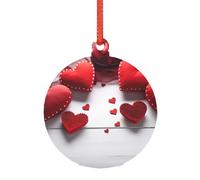 Grand ornement de Noël en acrylique transparent fait à la main en forme de cœurs rouges à suspendre pour arbre, maison, fête