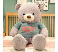 Grand Ours En Peluche Avec N?Ud Pour Fille, Câlin, Poupée Ours Heureux, Confession, Cadeau De Saint-Valentin Gris-Bleu-1,2 M