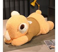 Grand Ours En Peluche Pull Mignon Câlin Ours Grand Oreiller Fille Lit Poupée Endormie Poupée Cadeau Jaune-1,3 M