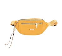 Grand Pack de Bandes Franny de Crossbody, Multi-calques élégant PU Smooth Zipper Grande capacité A réglable la Ceinture de Taille transportant Tous Les téléphones pour Le Sport (Jaune)