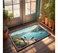 Grand paillasson d'entrée extérieur romantique promenade par le sentier côtier serein paillasson d'entrée tapis de porte d'entrée extérieur tapis pour porte d'entrée (40 x 60 cm)