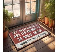 Grand paillasson d'extérieur avec inscription « My Neighbor'S Are Listening To Great Music » - Décoration de grotte d'automne - 50 x 80 cm